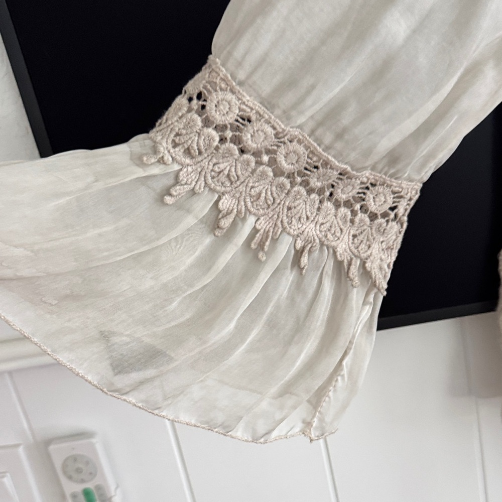 Tempo Paris Cream Embroidered Boho Blouse - Picture 3 of 5